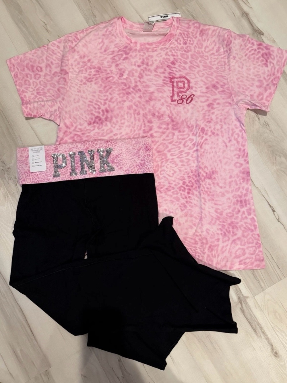 NEW VICTORIAS SECRET PINK HOODIE & BLING LEGGINGS 2PC SET XS-XL - Picture 6 of 6